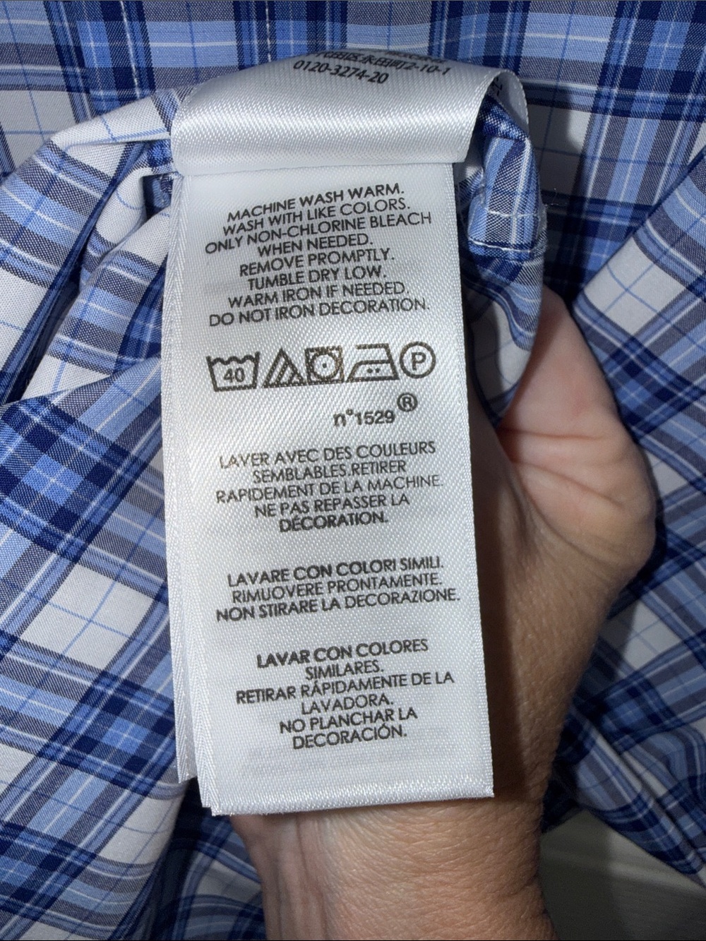 Polo Ralph Lauren Men’s L Blue and White Plaid Button-Down Shirt - Picture 6 of 6
